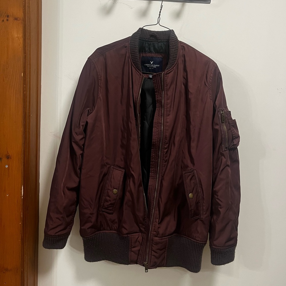 Burgundy Bomber Jacket